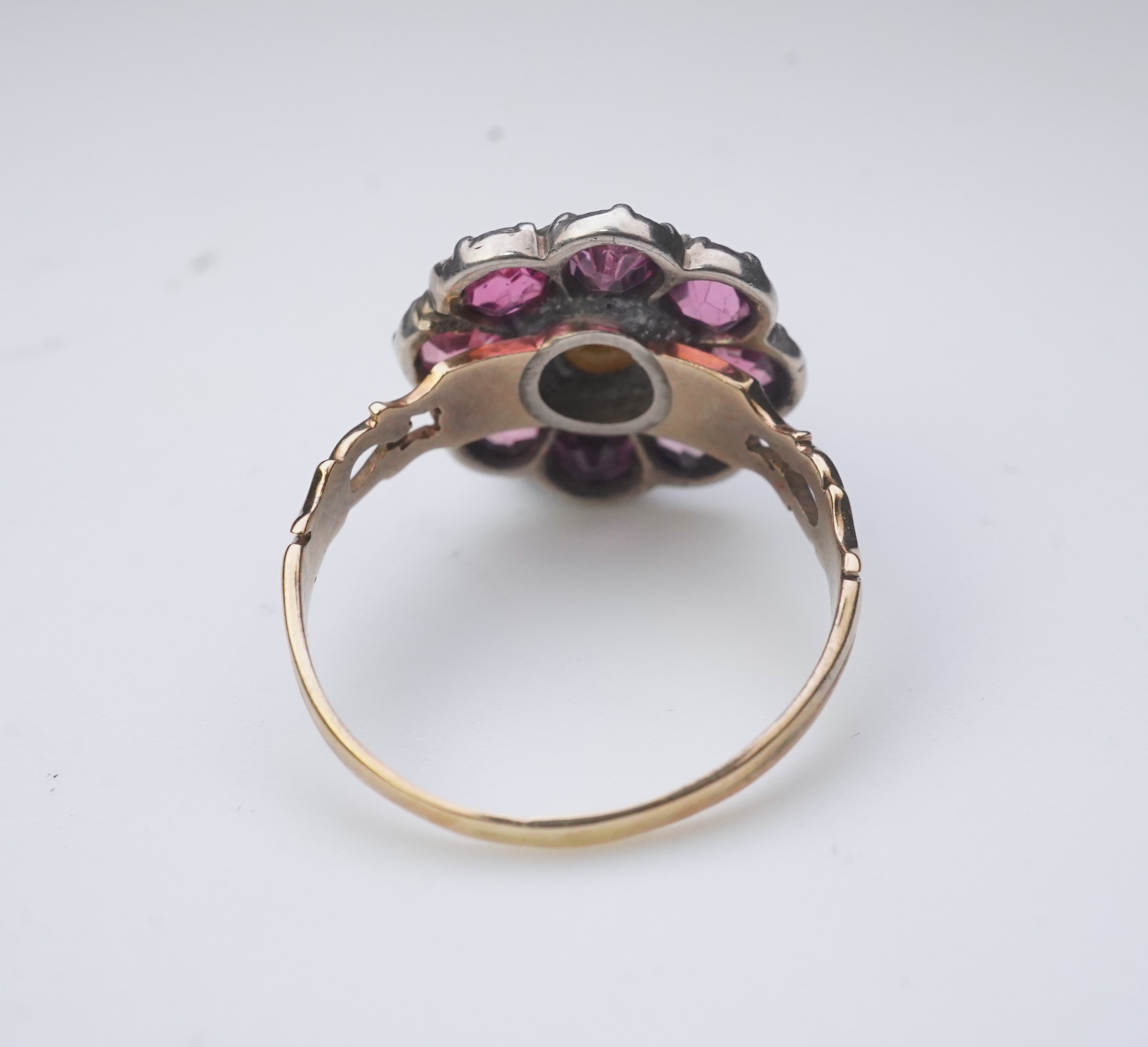 A pearl and pink tourmaline ring